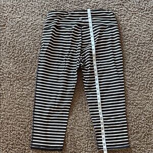 Athleta Black and White Striped Leggings